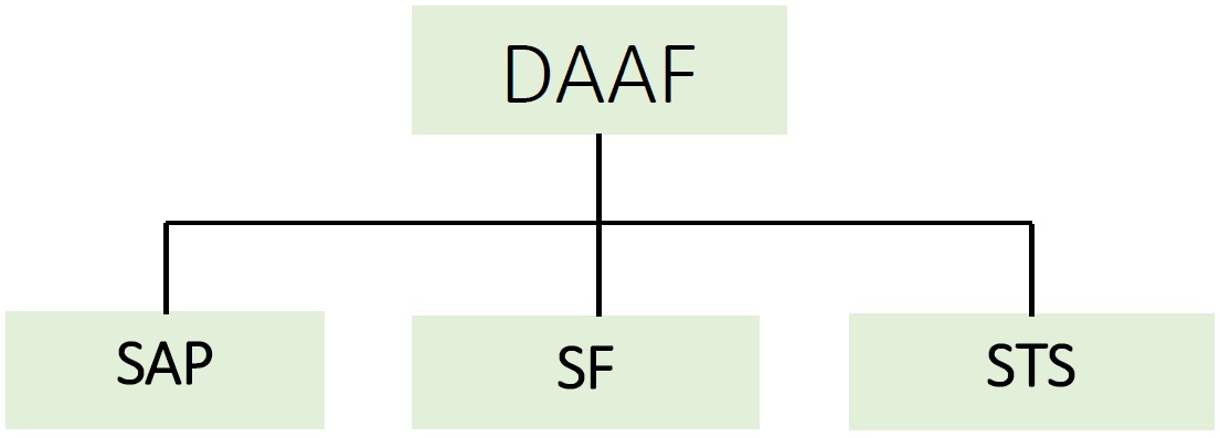 La Direction des Affaires Administratives et Financières comprend les Services et les Divisions suivantes :